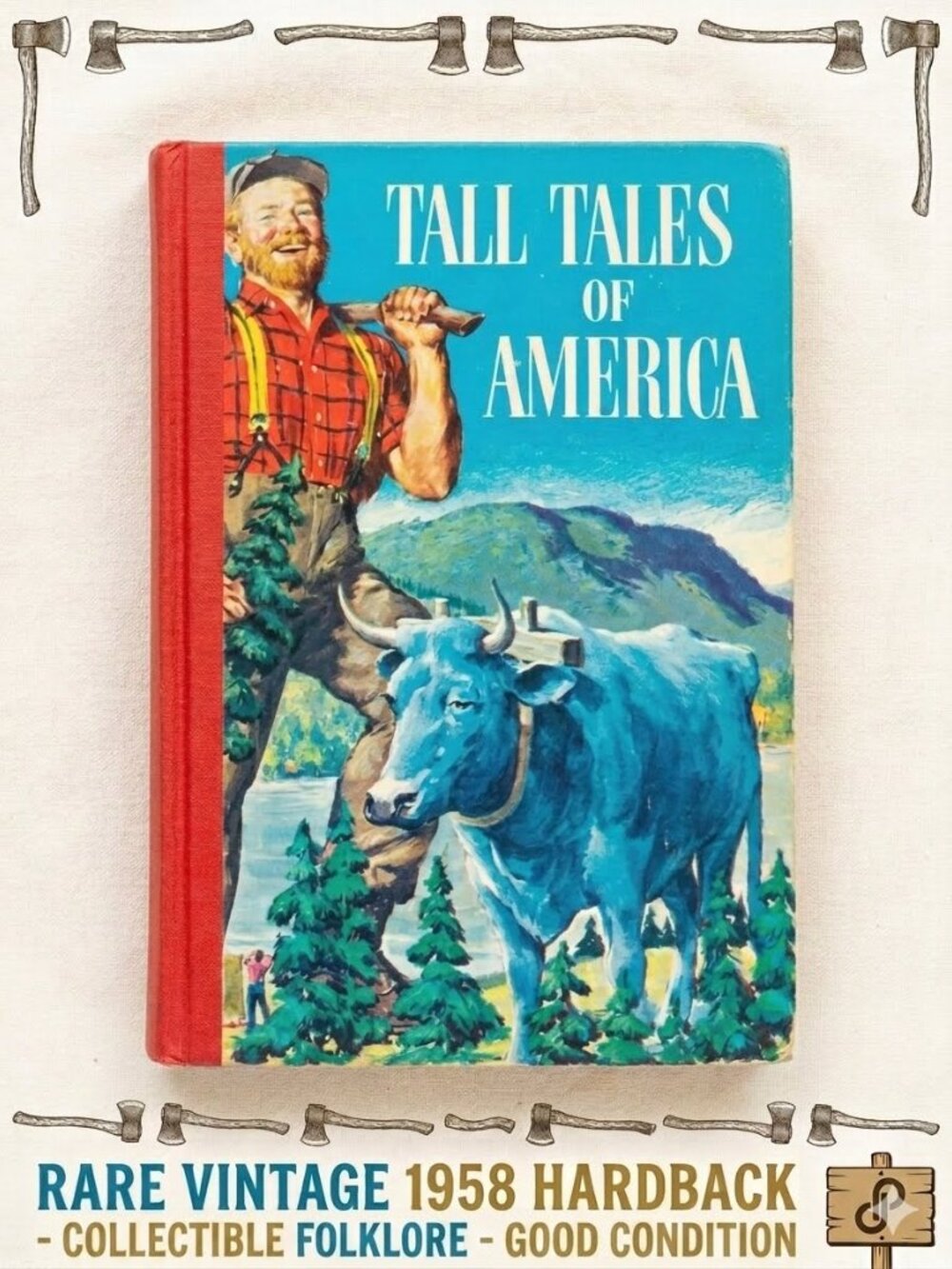 Vintage 1958 Tall Tales of America Hardcover Book Irwin Shapiro Weekly Reader